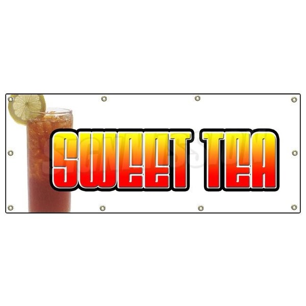 SWEET TEA BANNER SIGN ice iced drink cart stand signs southern